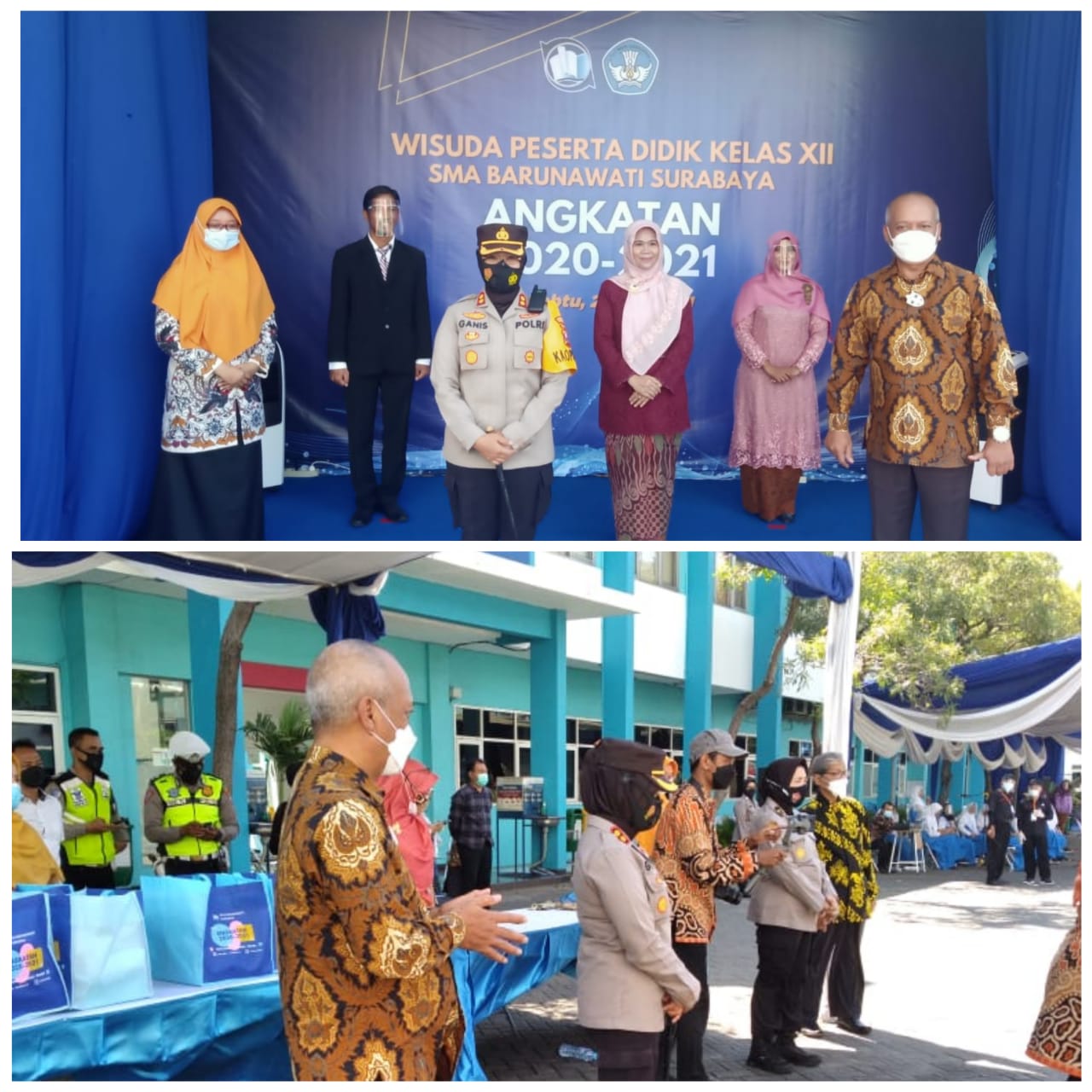 Gambar Wisuda Model Drive Thru,  dihadiri Kapolres Pelabuhan Tanjung Perak