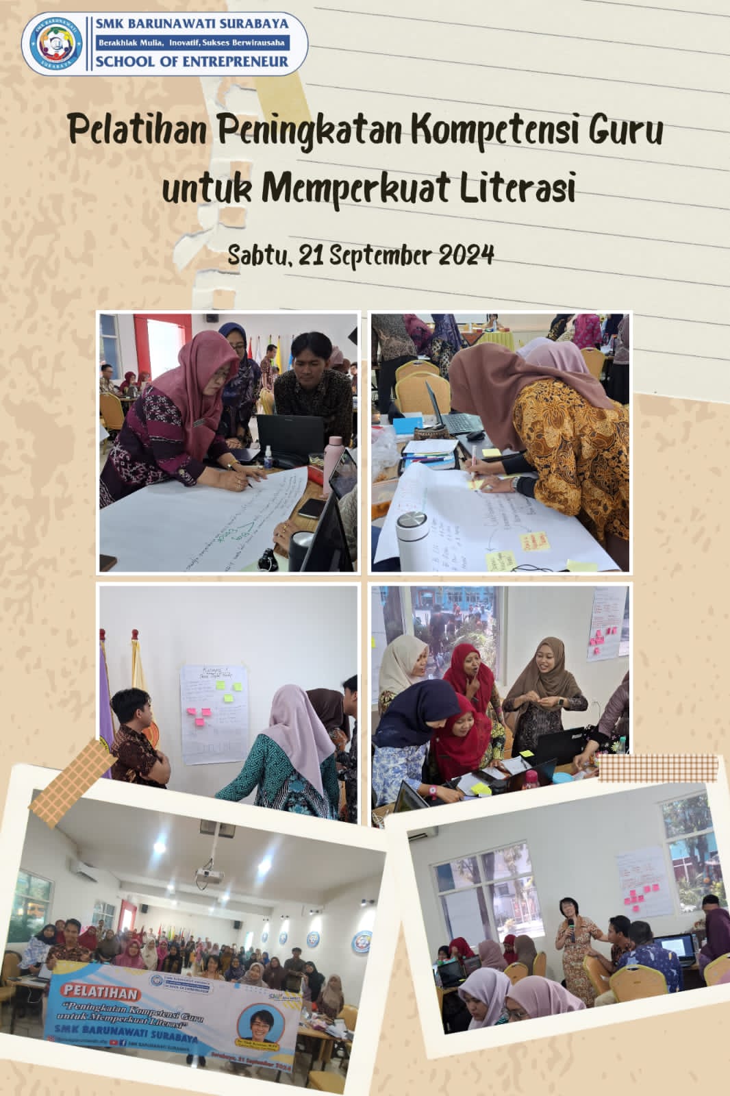 Gambar SMK Barunawati Surabaya adakah Wokshop Literasi bagi Bapak/Ibu Guru